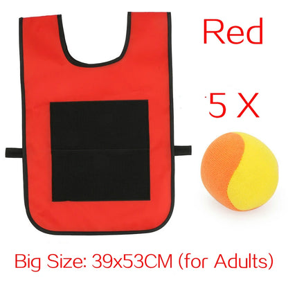 Outdoor Sport Game Props Vest Sticky Jersey Vest Game Vest Waistcoat With Sticky Ball Throwing Toys For Children Kids Sports Toy