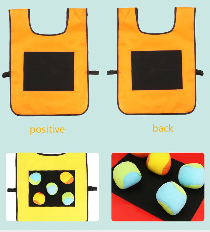 Outdoor Sport Game Props Vest Sticky Jersey Vest Game Vest Waistcoat With Sticky Ball Throwing Toys For Children Kids Sports Toy