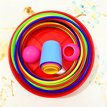 Children Throw Circle Game Ferrule Stacked Toys Fun Indoor Outdoor Parent-Child Interactive Circle Layers Early Education Gift