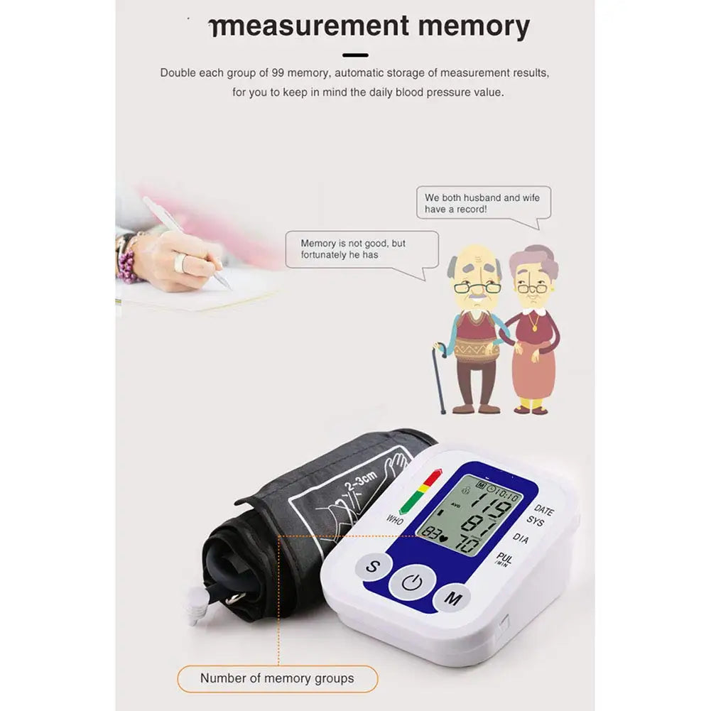 Digital Blood Pressure Monitor - Automatic Cuff