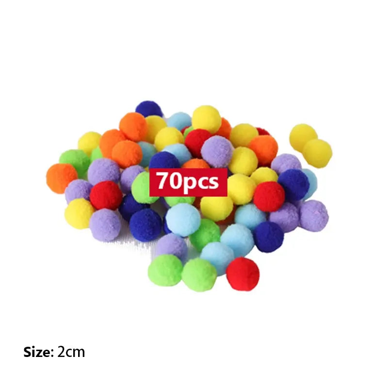 Children Fine Motor Skills Learning Counting Rainbow Pompoms Sorting Games Montessori Early Education Toy with Tweezers for Kids