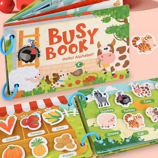 Montessori Baby Busy book My First Quiet Book Paste Early Learning Education Toy Children Toy Matching Game for Babies 2 3 Years