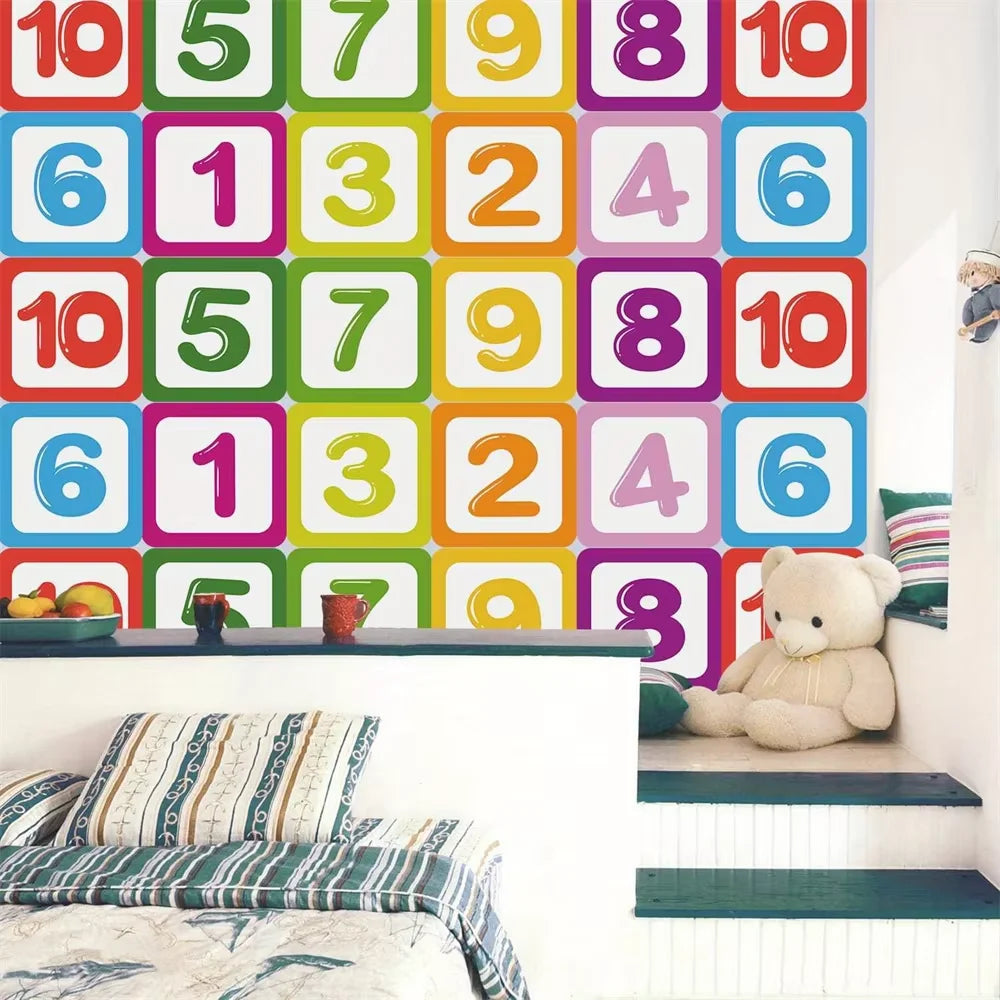 Hopscotch Floor Stickers Lattice Number Game Kindergarten Children Room Cartoon Wall Stickers Waterproof 10PCS