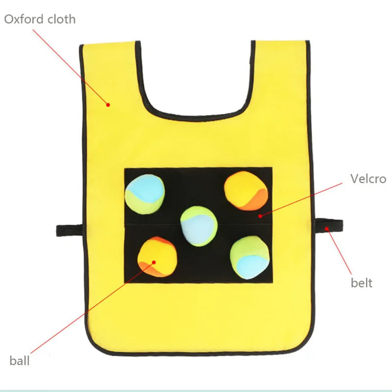 Outdoor Sport Game Props Vest Sticky Jersey Vest Game Vest Waistcoat With Sticky Ball Throwing Toys For Children Kids Sports Toy