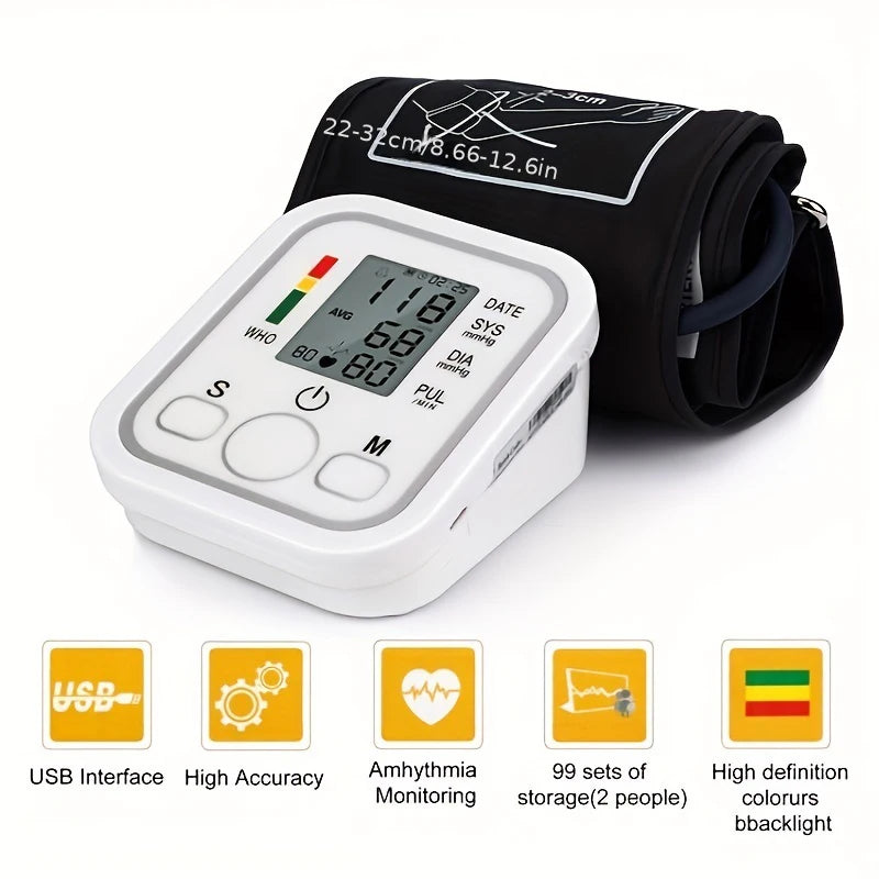 Digital Blood Pressure Monitor Equipment Automatic Professional Medical Portable Tonometer Digital Tensiometer Heart Rate Monit