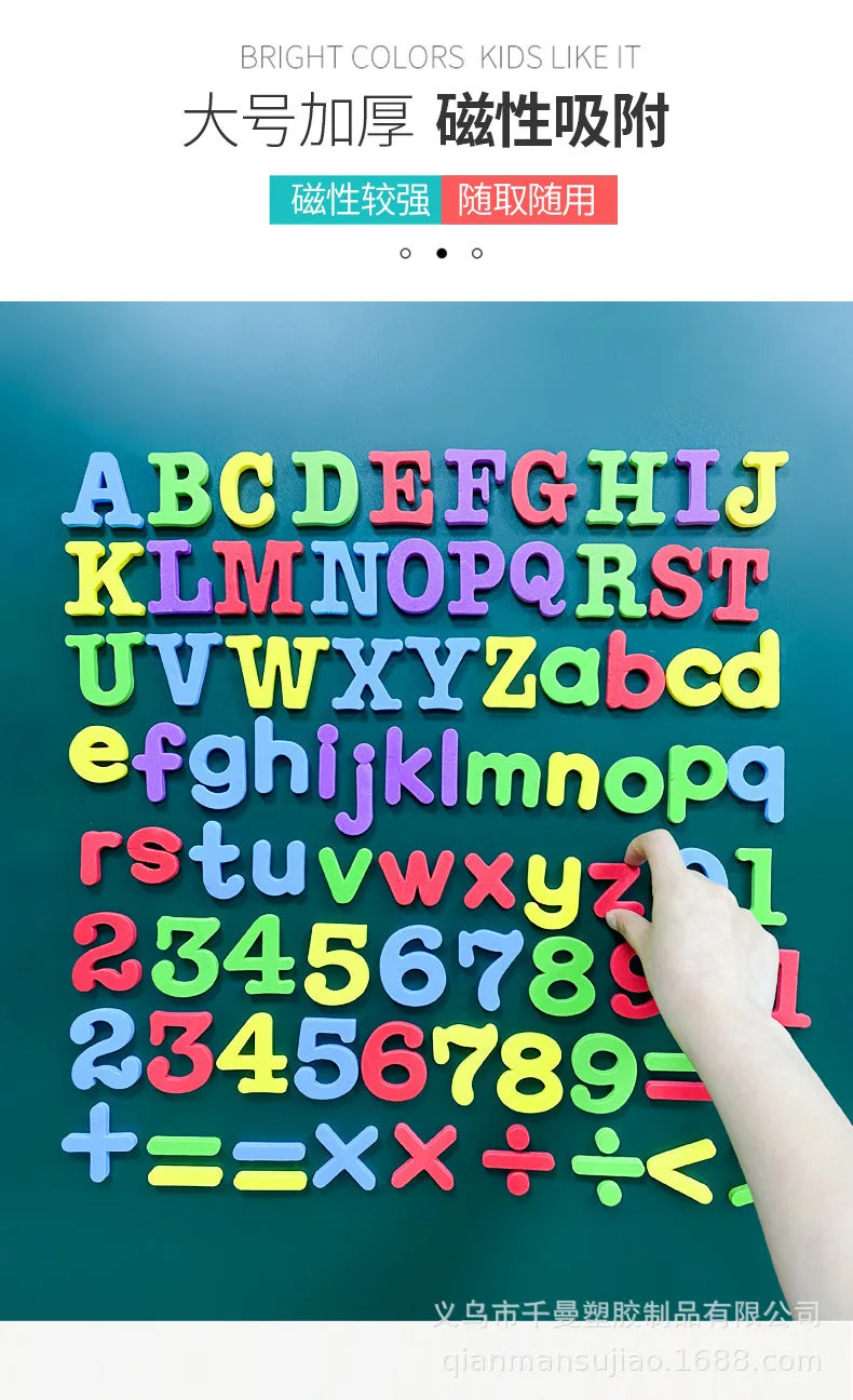 Magnetic Letters Numbers Alphabet ABC 123 Fridge Magnets Plastic Educational Preschool Learning Toy Set Uppercase Lowercase Math