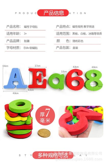 Magnetic Letters Numbers Alphabet ABC 123 Fridge Magnets Plastic Educational Preschool Learning Toy Set Uppercase Lowercase Math