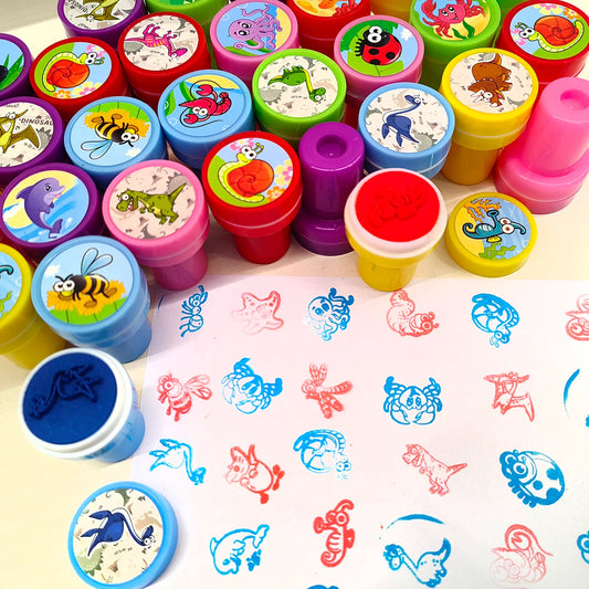 Cartoon seal pattern Stamp rich pattern different shapes a variety of toys press out printing color style random delivery