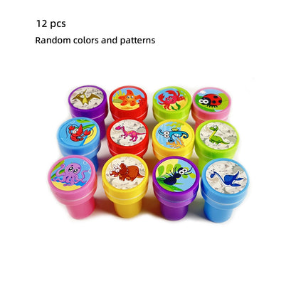 Cartoon seal pattern Stamp rich pattern different shapes a variety of toys press out printing color style random delivery