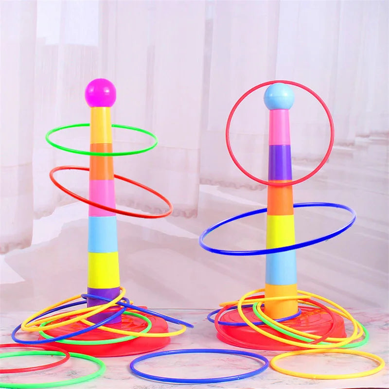 Children Throw Circle Game Ferrule Stacked Toys Fun Indoor Outdoor Parent-Child Interactive Circle Layers Early Education Gift