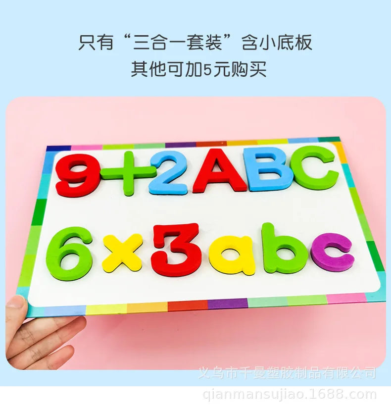 Magnetic Letters Numbers Alphabet ABC 123 Fridge Magnets Plastic Educational Preschool Learning Toy Set Uppercase Lowercase Math