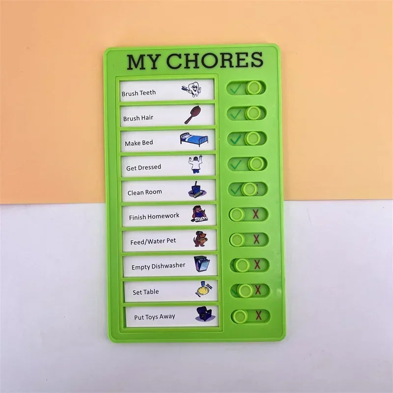 Multi-purpose Checklist Memo Board Reusable My Chores Checklist Board for RV Home Wall School Classroom Kid Self-discipline Card