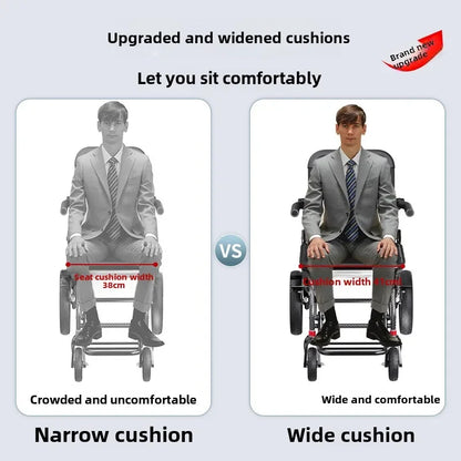 Wheelchair foldable, ultra-lightweight, small, portable, airplane-friendly travel trolley for the elderly