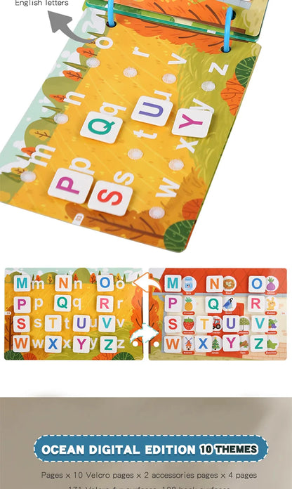 Montessori Baby Busy book My First Quiet Book Paste Early Learning Education Toy Children Toy Matching Game for Babies 2 3 Years