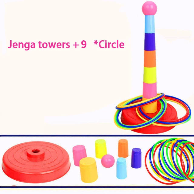 Children Throw Circle Game Ferrule Stacked Toys Fun Indoor Outdoor Parent-Child Interactive Circle Layers Early Education Gift