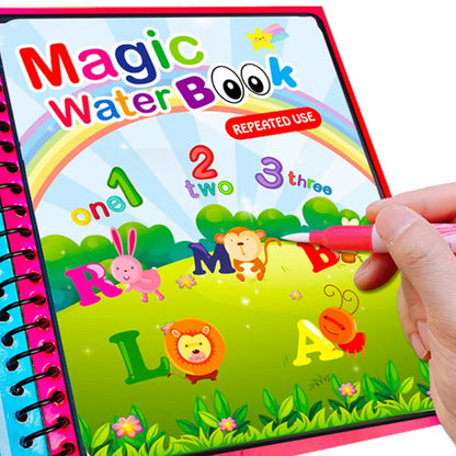 Cartoon Reusable Coloring Book Magical Water Drawing Book with Pen Drawing Toys Early Educational Montessori Toys for Kids