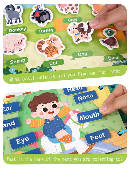 Montessori Baby Busy book My First Quiet Book Paste Early Learning Education Toy Children Toy Matching Game for Babies 2 3 Years