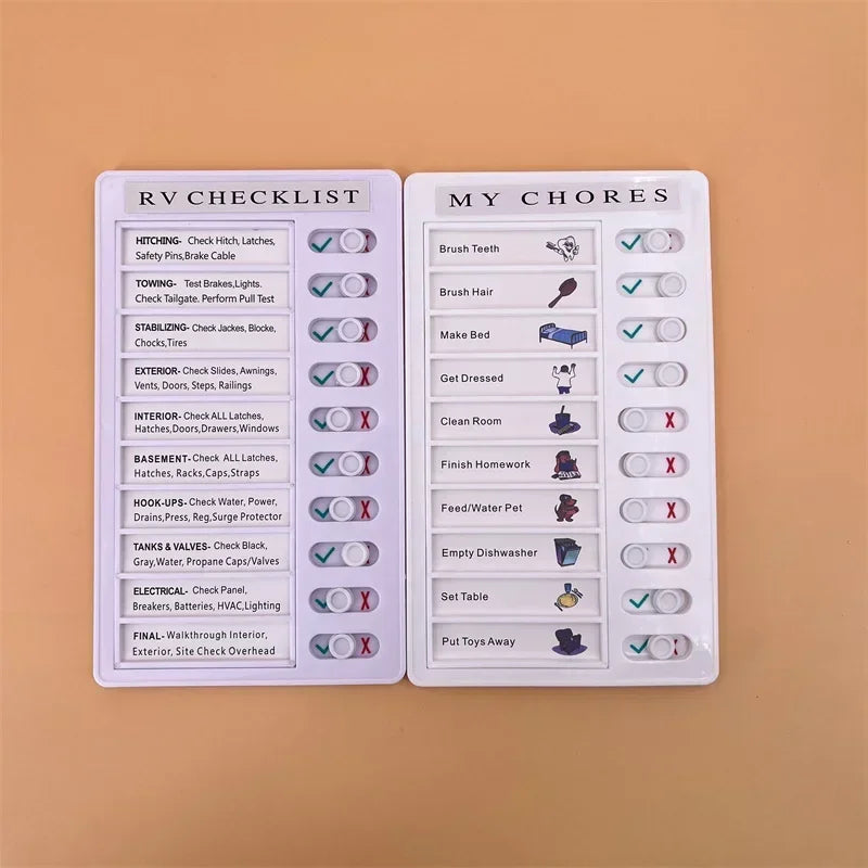 Multi-purpose Checklist Memo Board Reusable My Chores Checklist Board for RV Home Wall School Classroom Kid Self-discipline Card