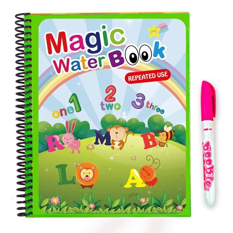 Cartoon Reusable Coloring Book Magical Water Drawing Book with Pen Drawing Toys Early Educational Montessori Toys for Kids