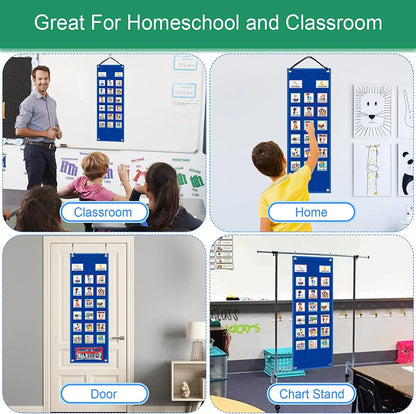 Visual Schedule for Kids Daily Routine Chart with 70 Cards Calendar Pocket Autism Learning Behavioral Tool For School Toys