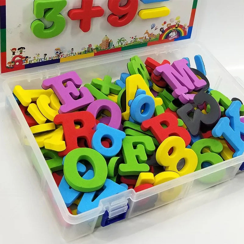 Magnetic Letters Numbers Alphabet ABC 123 Fridge Magnets Plastic Educational Preschool Learning Toy Set Uppercase Lowercase Math