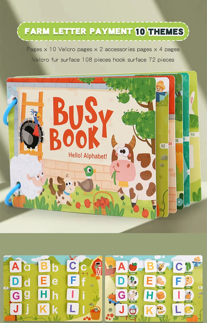 Montessori Baby Busy book My First Quiet Book Paste Early Learning Education Toy Children Toy Matching Game for Babies 2 3 Years